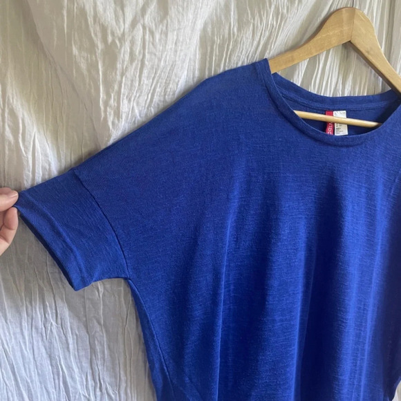 Divided Blue Slub Short Sleeve Crop Top, XS (runs LARGE) - Picture 3 of 10
